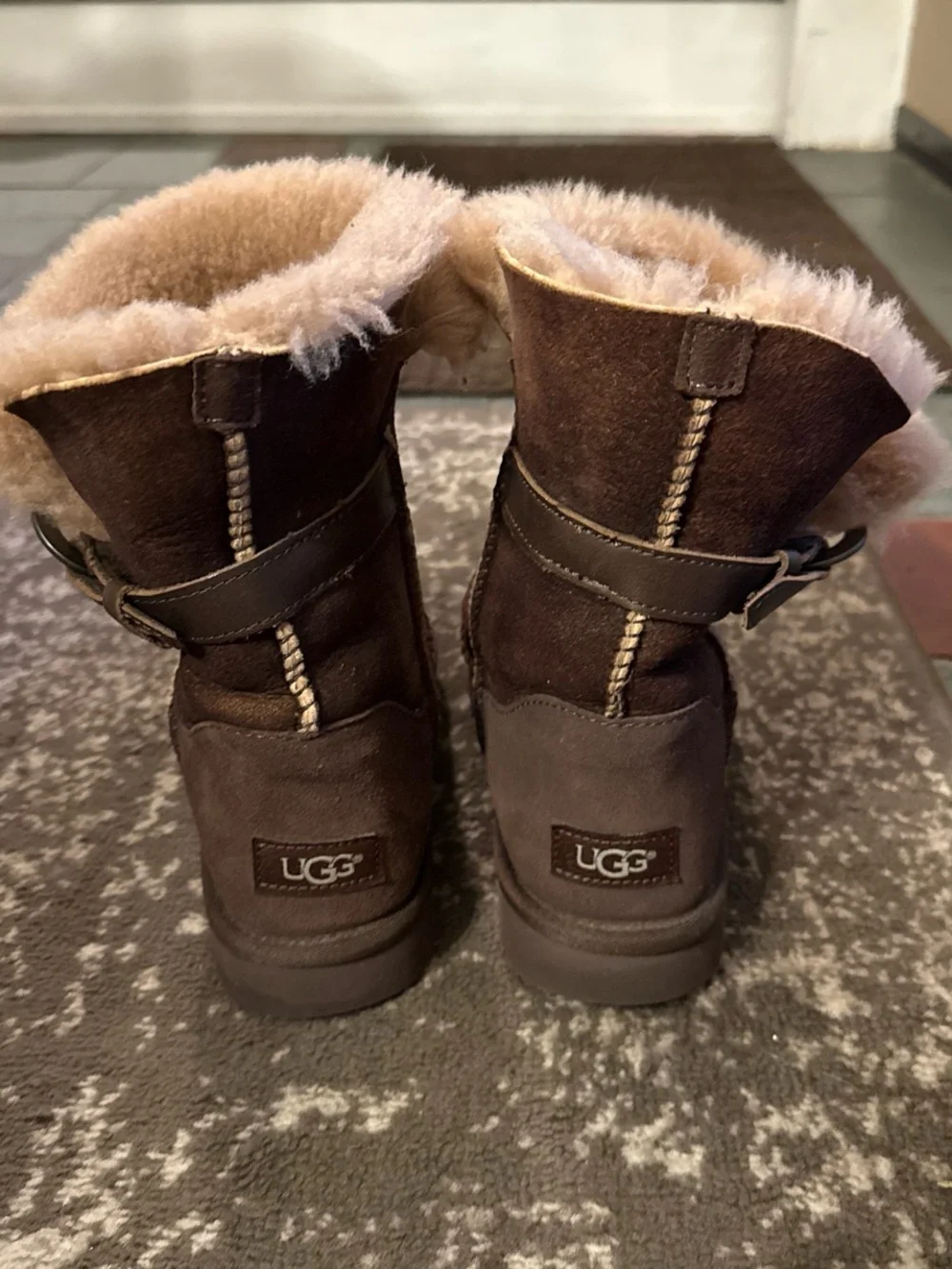 UGG Women's Suede Shearling Buckle Nash Boots